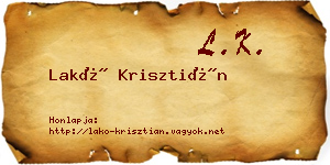 Lakó Krisztián névjegykártya