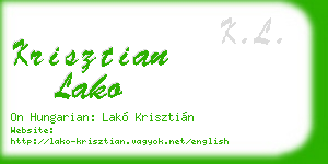 krisztian lako business card
